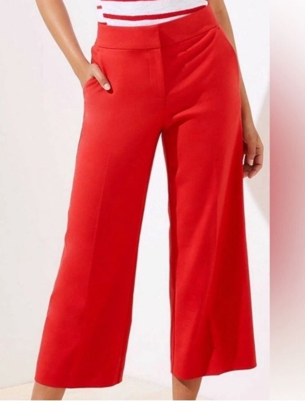 LOFT Wide Leg Cropped Pants size 2Petite